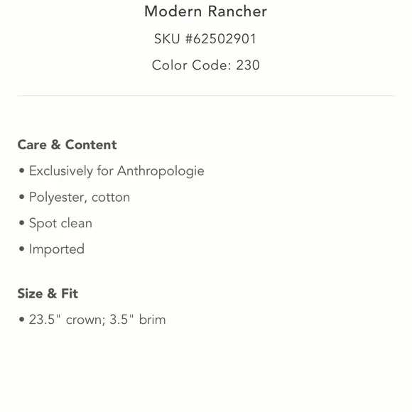 Nwt anthropologie modern rancher cowboy hat - Picture 8 of 10